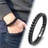 Oniks Doğaltaş Ve Deri Erkek Bileklik