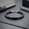 Oniks Siyah İsim Yazılabilir Ve Ayarlanabilir Çelik Zincir Bileklik Oniks Siyah İsim Yazılabilir Ve Ayarlanabilir Çelik Zincir Bileklik