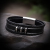 Orijinal Deri ve 316L Çoklu Çelik Erkek Bileklik Orijinal Deri ve 316L Çoklu Çelik Erkek Bileklik