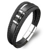 Orijinal Deri ve 316L Çoklu Çelik Erkek Bileklik Orijinal Deri ve 316L Çoklu Çelik Erkek Bileklik