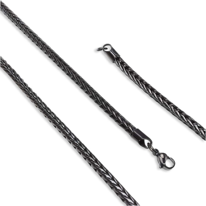 Oval Kral Bakla Örgülü Çelik Kolye 4mm Oval Kral Bakla Örgülü Çelik Kolye 4mm