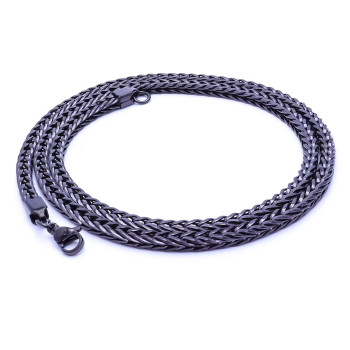 Oval Kral Bakla Örgülü Çelik Kolye 4mm Oval Kral Bakla Örgülü Çelik Kolye 4mm