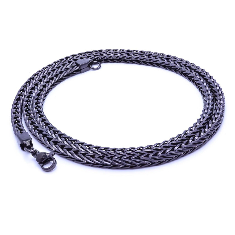 Oval Kral Bakla Örgülü Çelik Kolye 4mm Oval Kral Bakla Örgülü Çelik Kolye 4mm