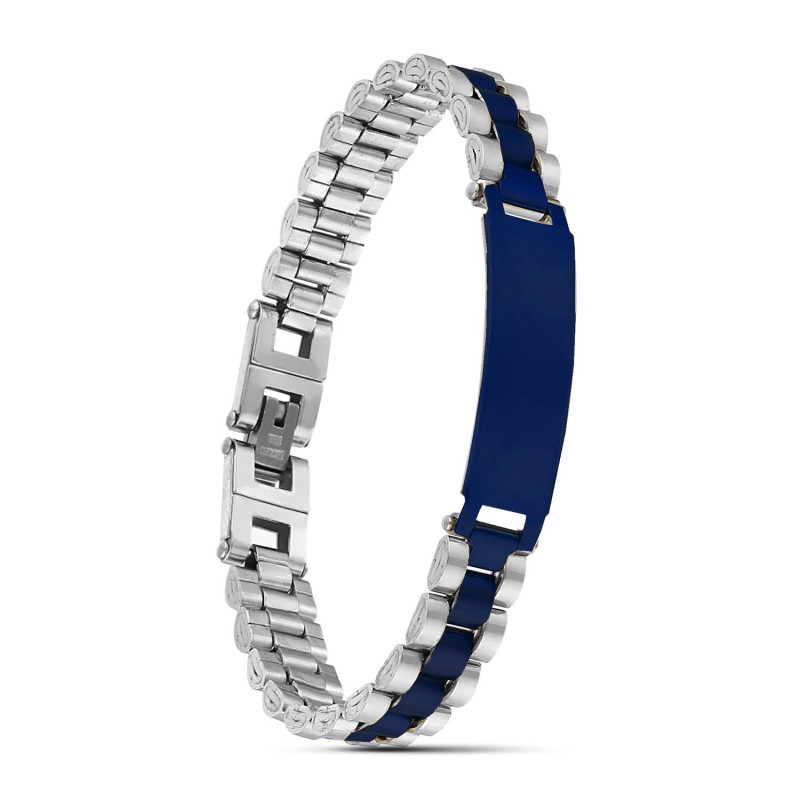 Parlement Mavi İsim Yazılabilir Ful Çelik Bileklik Parlement Mavi İsim Yazılabilir Ful Çelik Bileklik