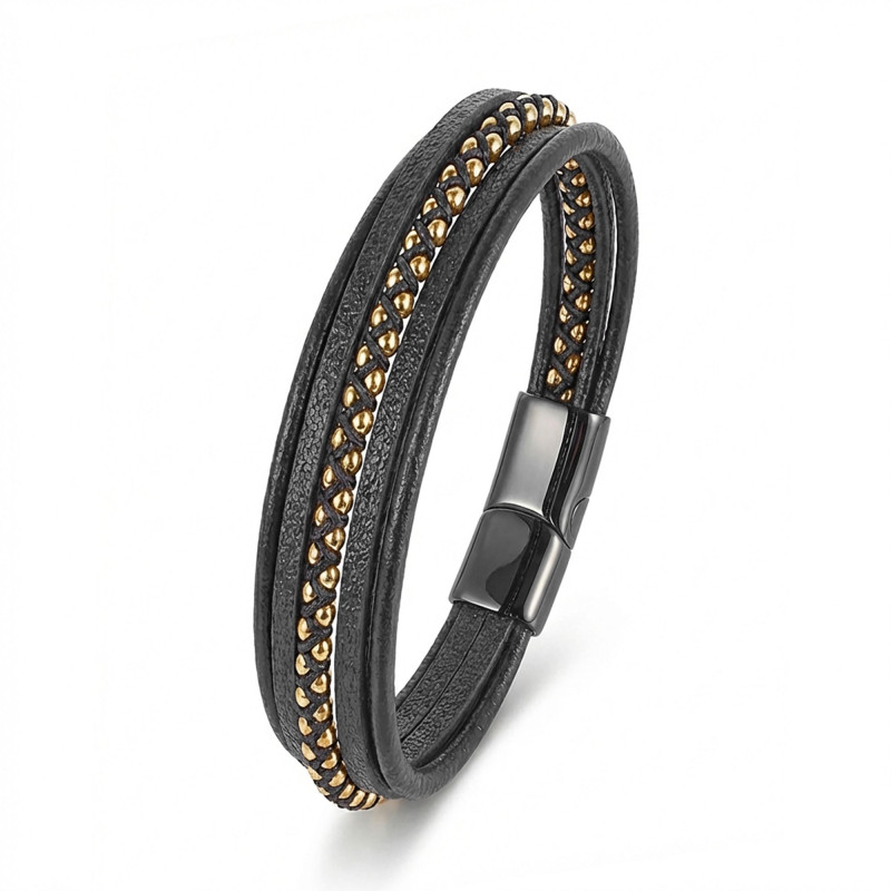 Sarı Hematit Ve Çoklu Deri Bileklik Sarı Hematit Ve Çoklu Deri Bileklik