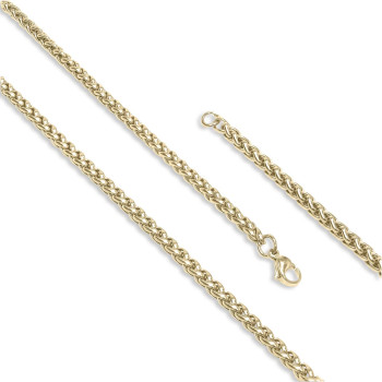 Sarı Renk Çelik Kolye 4mm