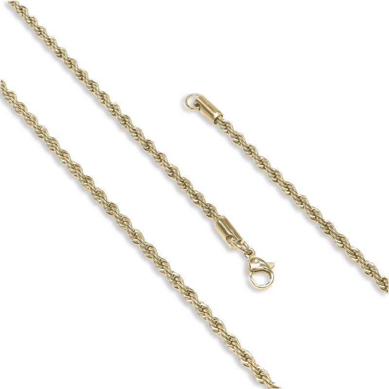 Sarı Sarmal Çelik Kolye 3mm