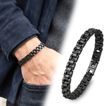 Siyah Ful Çelik Bileklik