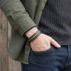 Black and Brown Multi-Layer Men's Leather Bracelet