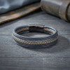 Black and Brown Multi-Layer Men's Leather Bracelet
