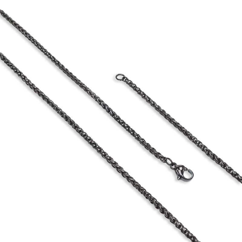 Siyah Renk Çelik Kolye 2.5mm Siyah Renk Çelik Kolye 2.5mm