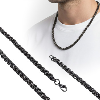 Siyah Renk Çelik Kolye 6mm