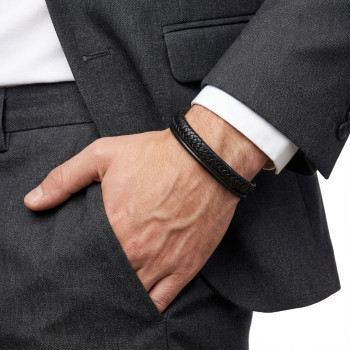 Black Multi-Layer Men's Leather Bracelet Black Multi-Layer Men's Leather Bracelet