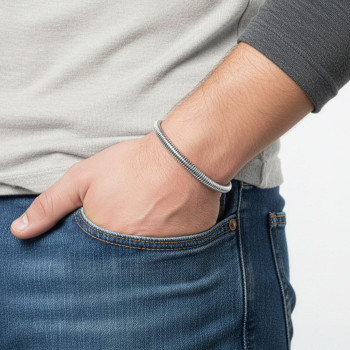 Spiral Örgü Çelik Zincir Bileklik 6mm