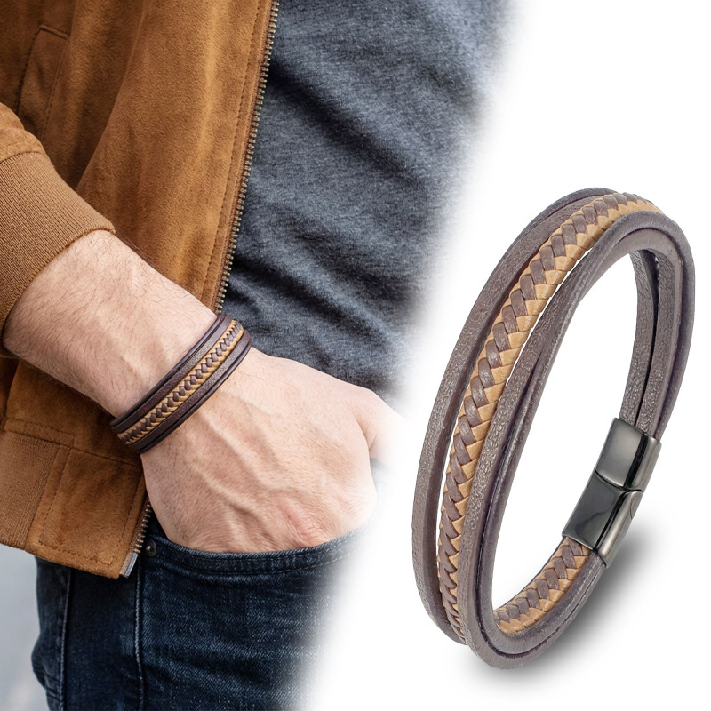 Taba Kahve Çoklu Deri Bileklik Taba Kahve Çoklu Deri Bileklik