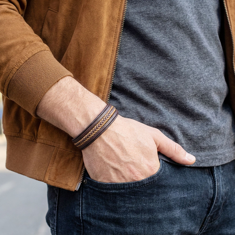 Taba Kahve Çoklu Deri Bileklik Taba Kahve Çoklu Deri Bileklik