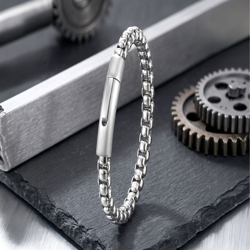 Tekli 4mm Arnavut Model Çelik Zincir Erkek Bileklik – Çelik Kilitli Tekli 4mm Arnavut Model Çelik Zincir Erkek Bileklik – Çelik Kilitli