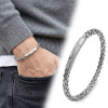 Tekli 4mm Kral Model Çelik Zincir Erkek Bileklik – Çelik Kilitli