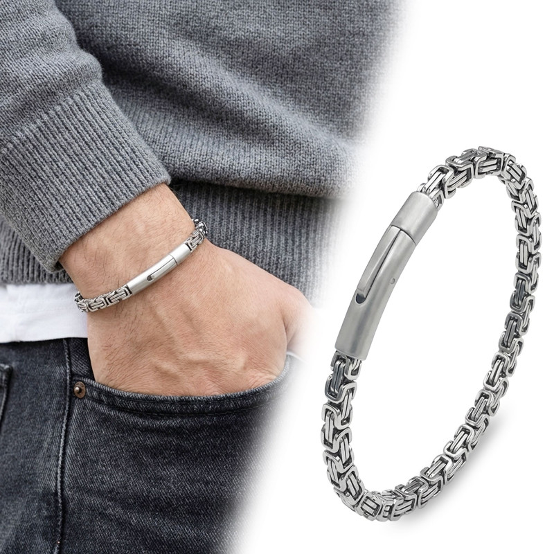 Tekli 4mm Kral Model Çelik Zincir Erkek Bileklik – Çelik Kilitli Tekli 4mm Kral Model Çelik Zincir Erkek Bileklik – Çelik Kilitli