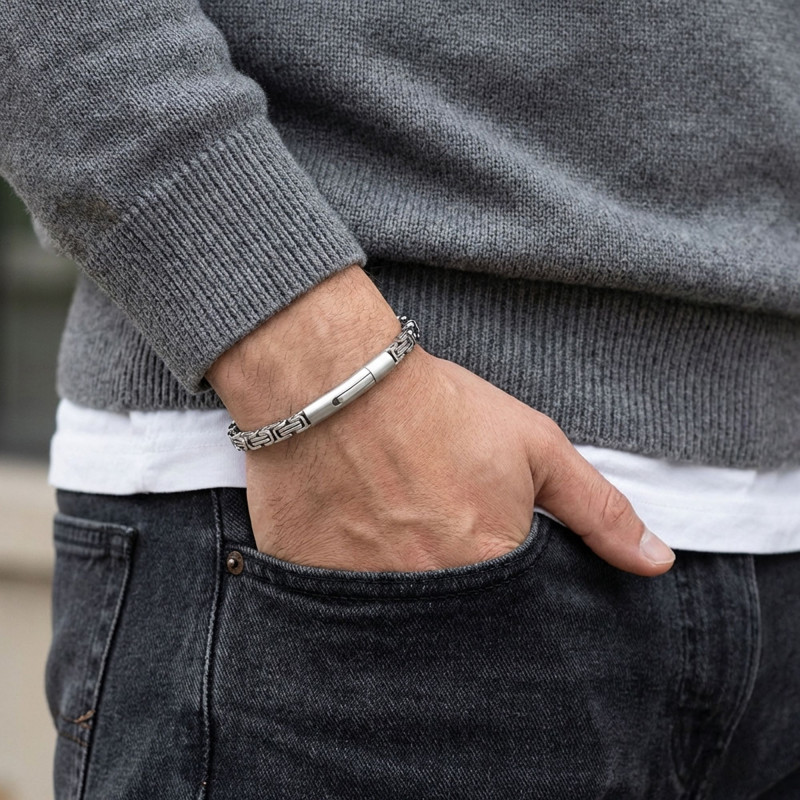 Tekli 4mm Kral Model Çelik Zincir Erkek Bileklik – Çelik Kilitli Tekli 4mm Kral Model Çelik Zincir Erkek Bileklik – Çelik Kilitli