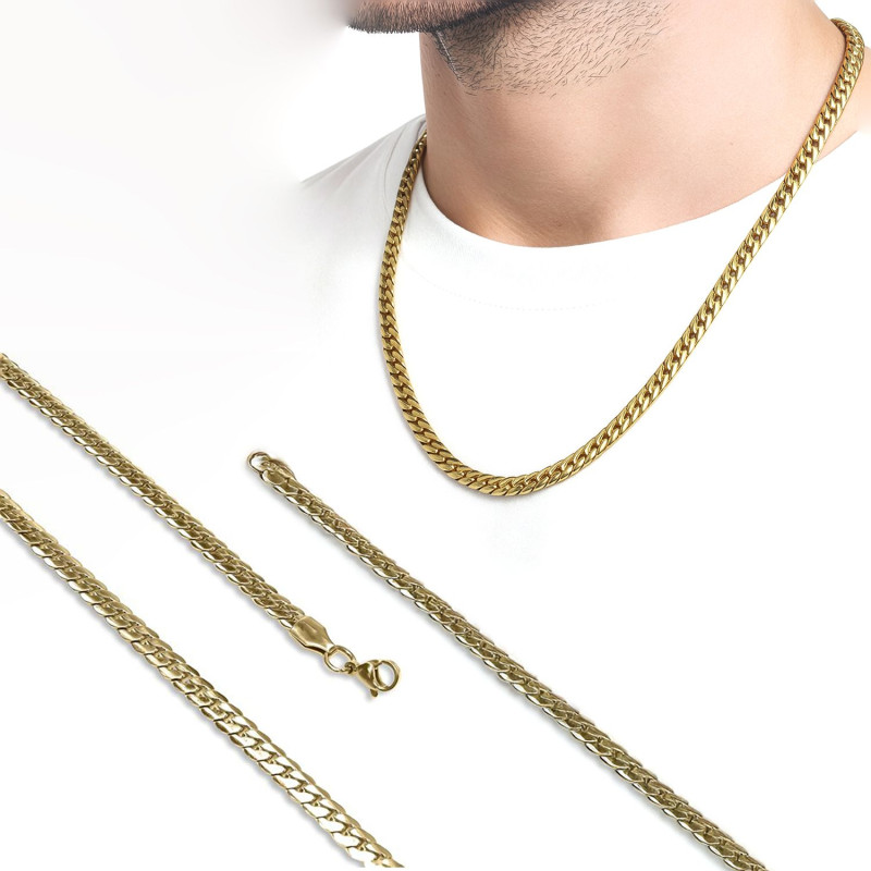 Yassı Yılan Sırtı Çelik Kolye 1.2mm X 4mm