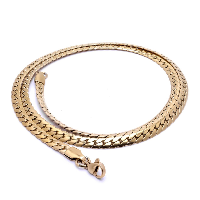 Yassı Yılan Sırtı Çelik Kolye 1.2mm X 4mm