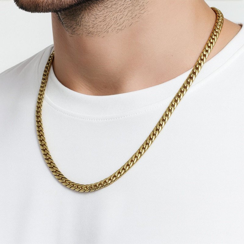 Yassı Yılan Sırtı Çelik Kolye 1.2mm X 4mm