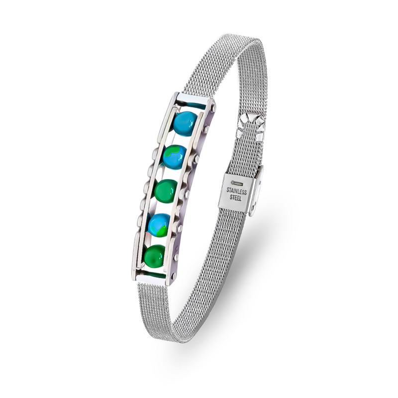 Yeşil Akik ve Paslanmaz Çelik Bileklik Yeşil Akik ve Paslanmaz Çelik Bileklik