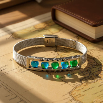 Yeşil Akik ve Paslanmaz Çelik Bileklik