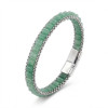 Yeşil Aventurin Doğal Taşlı Hasır Örgü Zincirli Erkek Çelik Bileklik