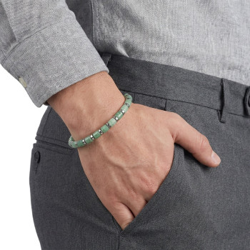 Yeşil Aventurin & Silver Hematit Taşlı Ayarlanabilir Çelik Zincir Erkek Bileklik Yeşil Aventurin & Silver Hematit Taşlı Ayarlanabilir Çelik Zincir Erkek Bileklik